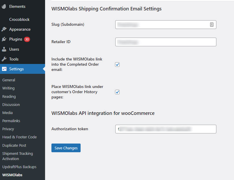 Wismolabs WooCommerce Plugin Settings